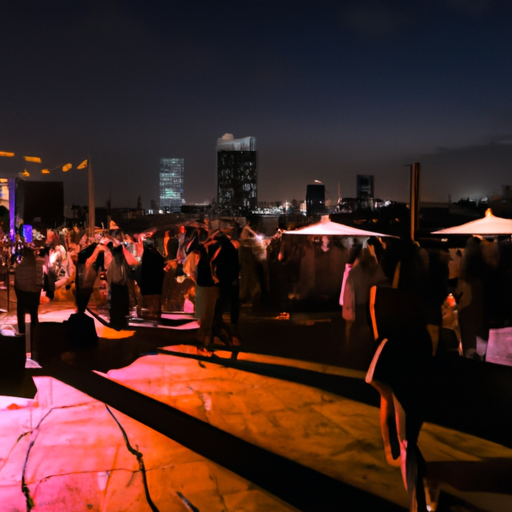 תמונה של אירוע על הגג ברמת גן עם אנשים רוקדים ונהנים מהלילה
